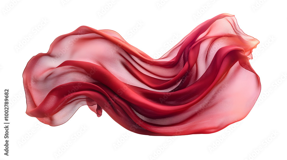Aufkleber captivating flow of vibrant satin fabric in motion - ethereal and dramatic textile backdrop with flu