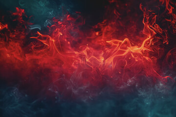 Fototapeta premium The abstract background of red flames combined with black gives a hot feeling.