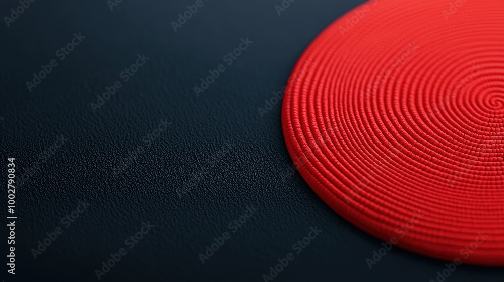 Poster red circular pattern on black surface background
