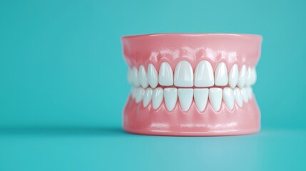Realistic Dental Model on Vibrant Blue Background