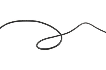 Black wire cable of usb and adapter isolated on transparent background.