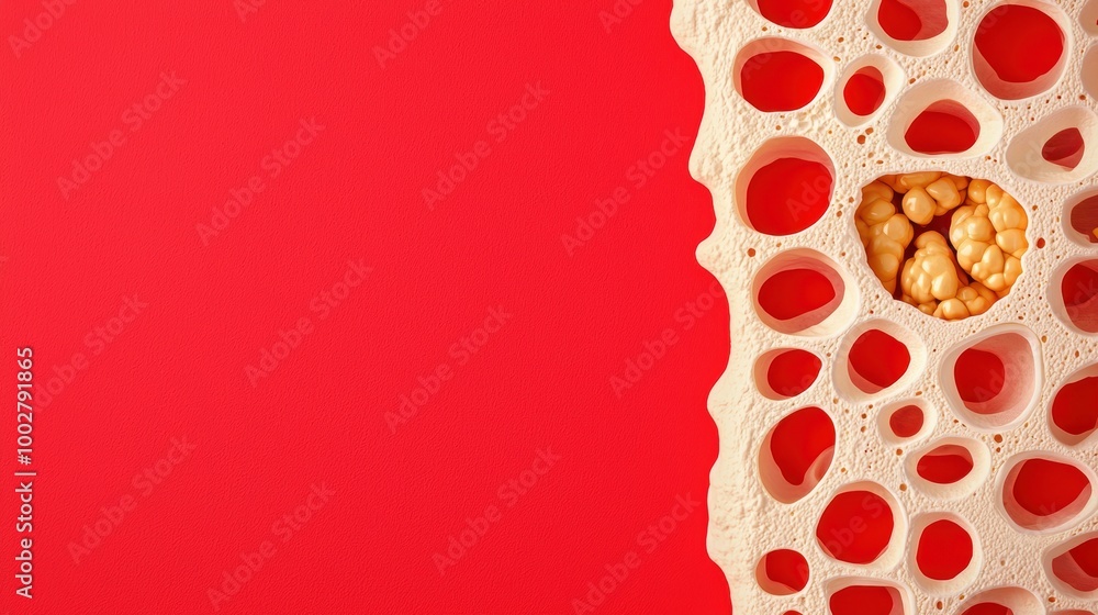 Poster unique texture design with orange elements on red background