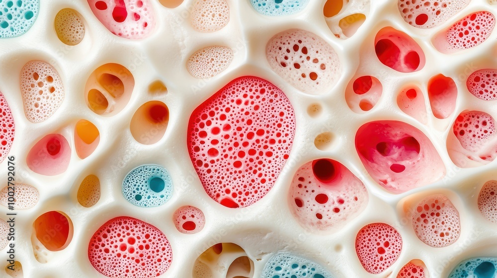 Poster colorful foam texture with unique patterns and bubbles