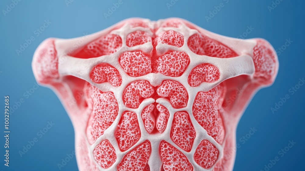 Poster intricate structure of bone tissue under microscope