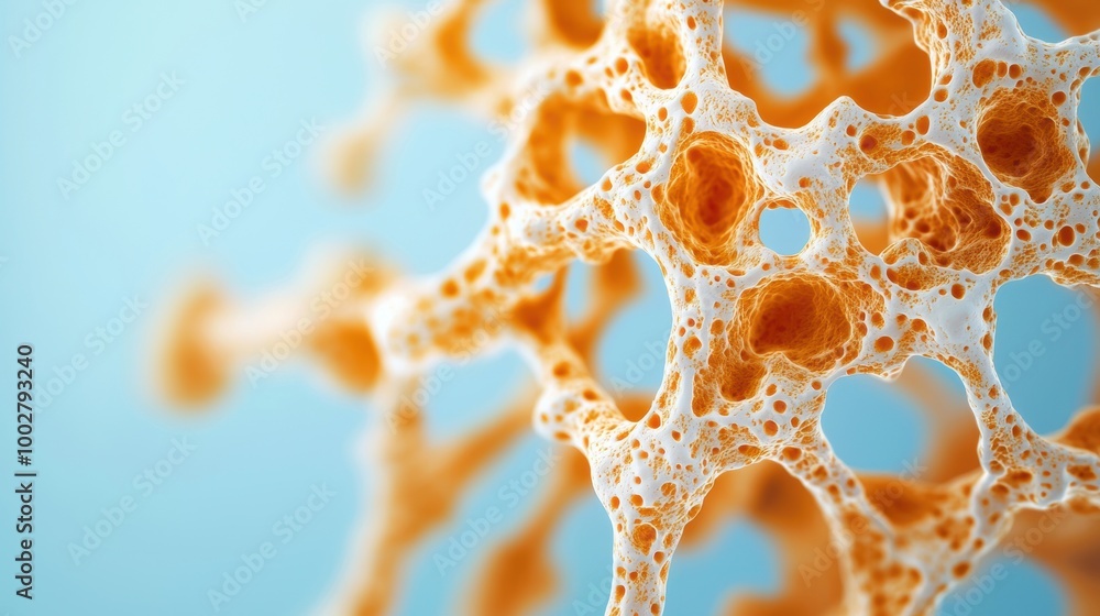Poster abstract structure of organic foam with honeycomb texture