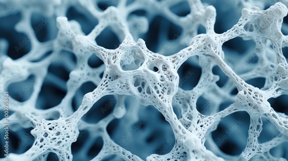 Poster abstract texture of cellular structure in blue background