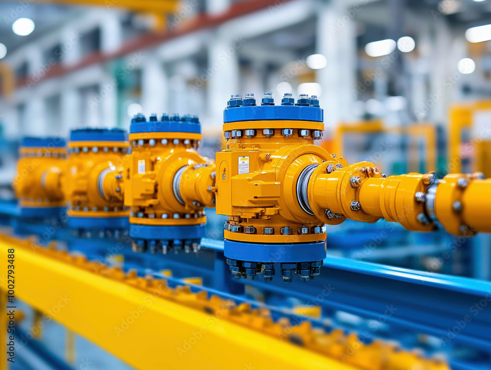 Aufkleber advanced mechanical components are precisely assembled on a high-tech production line, showcasing th