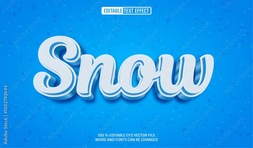Poster editable 3d text style effect - snow winter text effect template