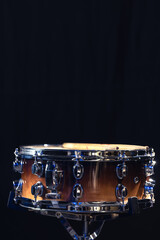 Drum close-up. Drumsticks with a drum.