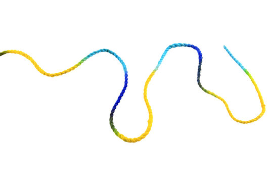multicolored rope isolated on transparent background.