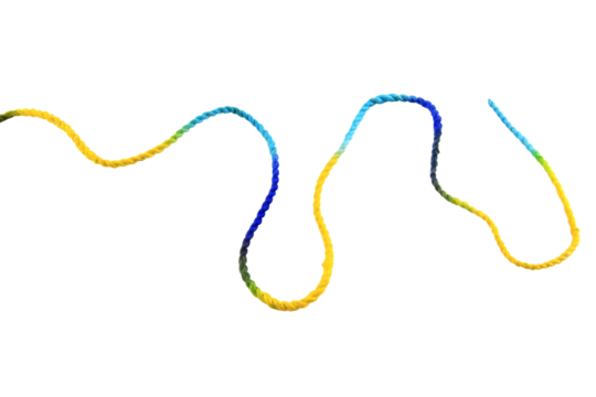 multicolored rope isolated on transparent background.