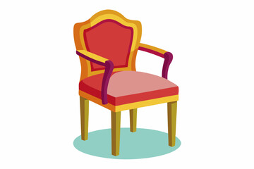 Wooden chair front view icon furniture