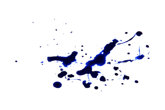 A drop of blue ink isolated on transparent background.