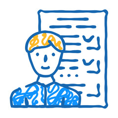 customer questionnaire kyc doodle icon sketch vector. customer questionnaire kyc sign. isolated symbol illustration