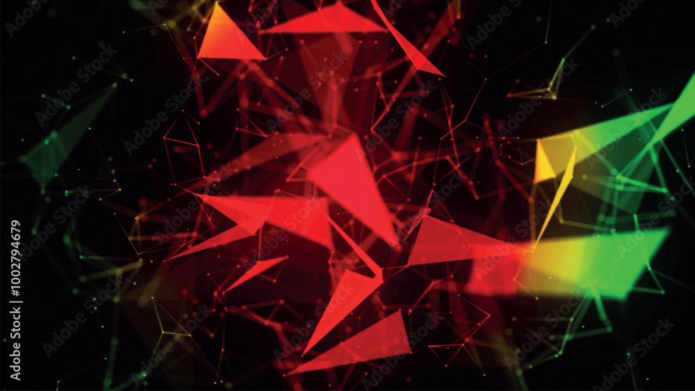 Poster abstract background with connecting dots and lines. network connection structure. plexus effect. 3d 