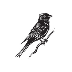 simple bird logo vector icon illustration, line art, one line art bird