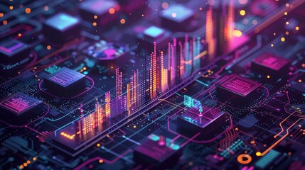 Fototapeta premium Data Analytics and Storage Visualization Concept
