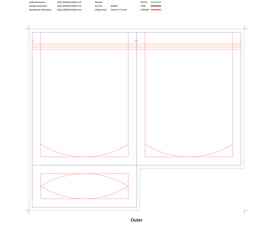 Custom dimensions flexible packaging stand up zipper pouches dieline 600040