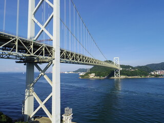 山口県下関市より望む関門橋
