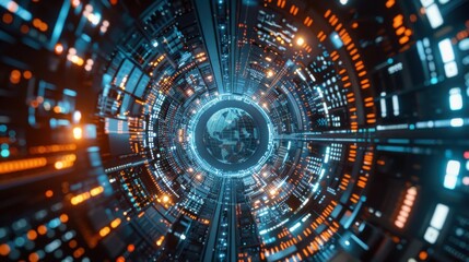 Fototapeta premium Futuristic Machine Learning Visualization Concept