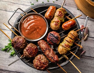 grilled meatballs and meatball varieties 