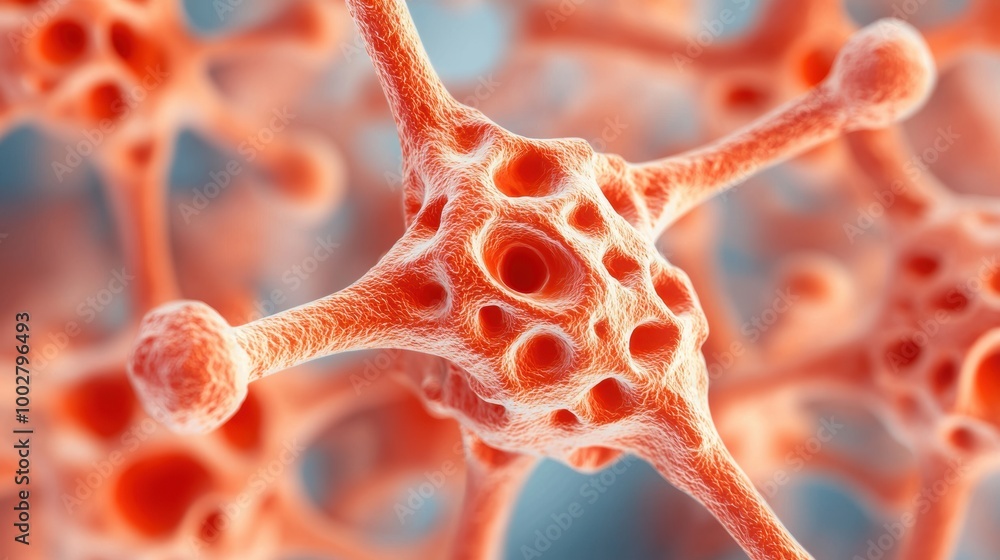Poster colorful abstract representation of cellular structures