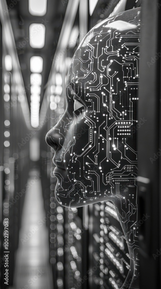 Poster machine learning research concept in data science