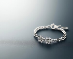 Diamond bracelet with a clover motif, representing good luck and elegance, bracelet, diamond, clover, elegant