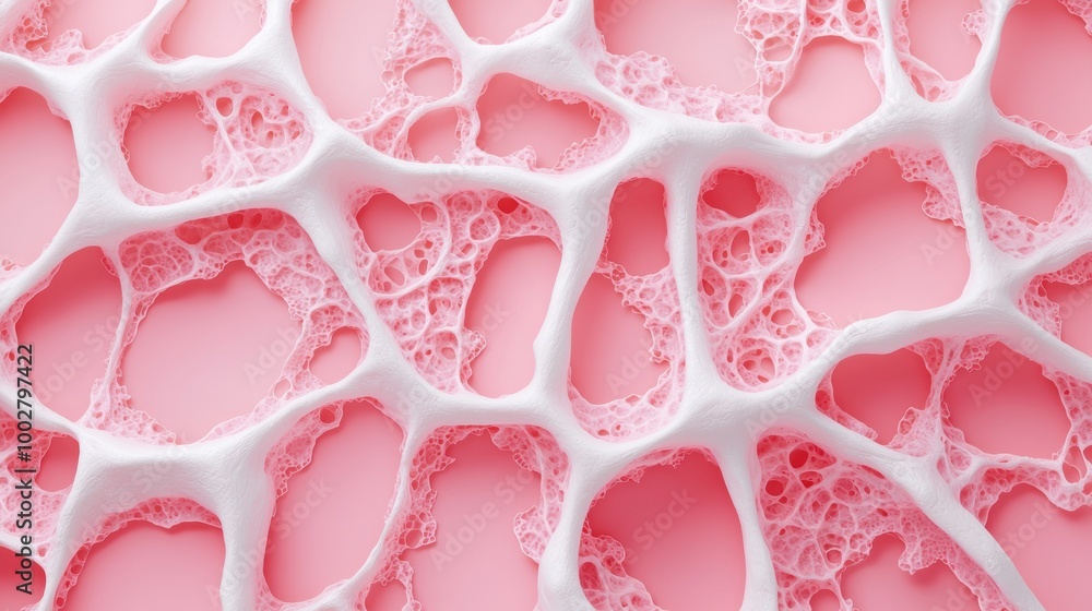 Poster abstract foam pattern on pink background