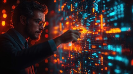 Visualize Business Strategy with Holographic Chart for Presentations