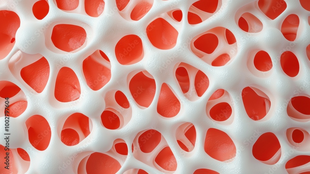 Poster abstract texture of red and white cellular structure