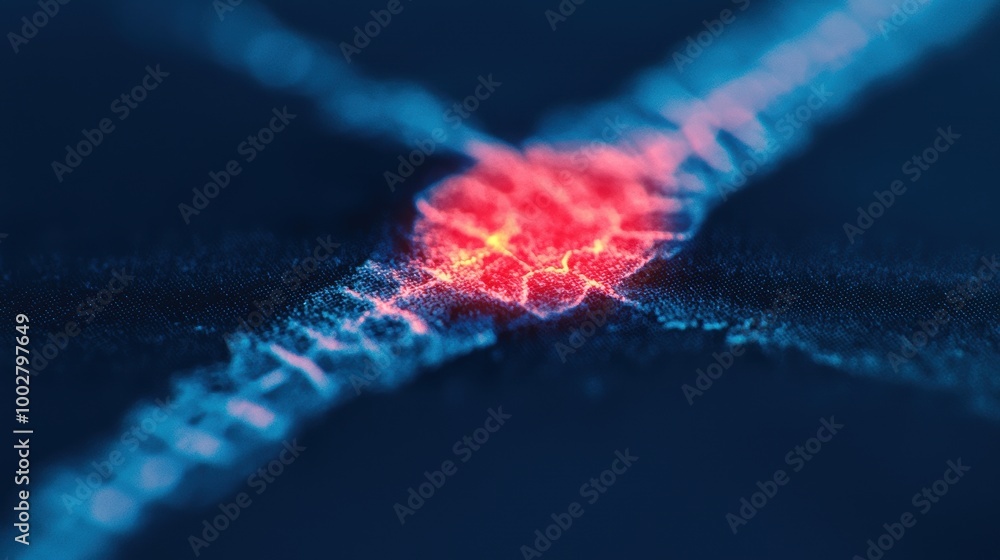 Poster abstract digital light patterns on dark background