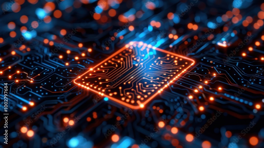 Poster deep learning technology abstract background