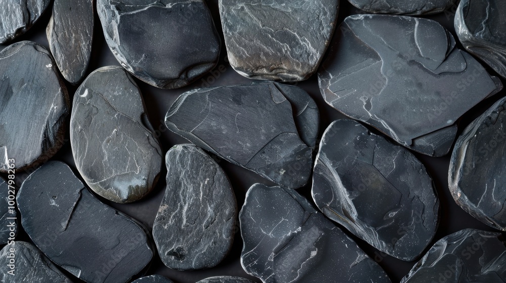Poster dark slate stones background for textures and patterns