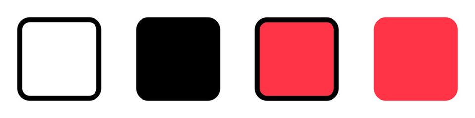 Editable vector stop button icon. Black, transparent white background. Part of a big icon set family. Perfect for web and app interfaces, presentations, infographics, etc