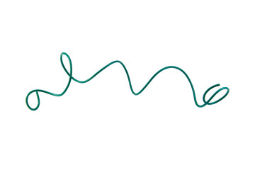 Small green wire cable isolated on transparent background.
