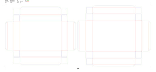 Custom dimensions boxes with lid four folds dieline 160160