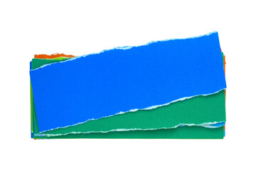 Obraz premium Colorful shredded paper isolated on transparent background.