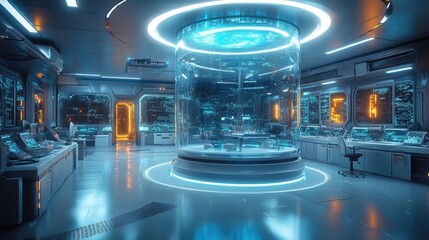 Futuristic Medical Research Laboratory with Advanced Equipment for Innovative Health Solutions