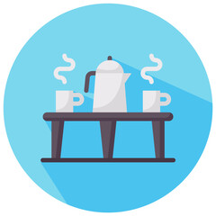 coffee table round flat vector icon