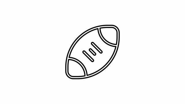 Animation of a rugby icon on a white background. 4K video. Looped animation.