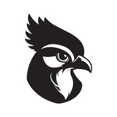 Blue Quail head silhouette black vector