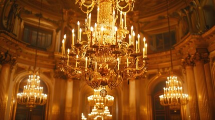 Elegant Chandelier in Lavish Interior Setting