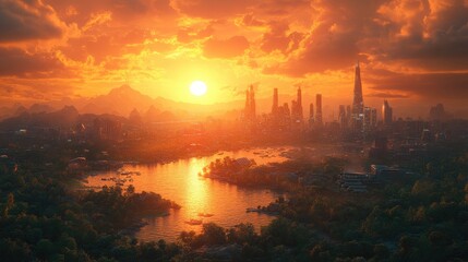 Futuristic Solar Energy Station Powering a Smart City with Modern Architecture