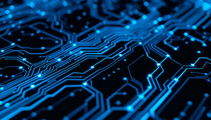 Blue Circuitry Grid
