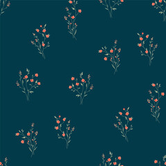 Seamless spring vector pattern with floral motif for dress fabric