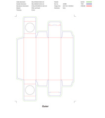 Custom dimensions tuck end boxes back open dieline 102680
