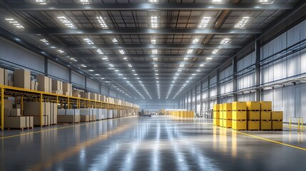 Fototapeta premium Cutting Edge Robotics Manufacturing in a Futuristic High Tech Facility