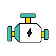 engine color line icon with white background vector stock illustration