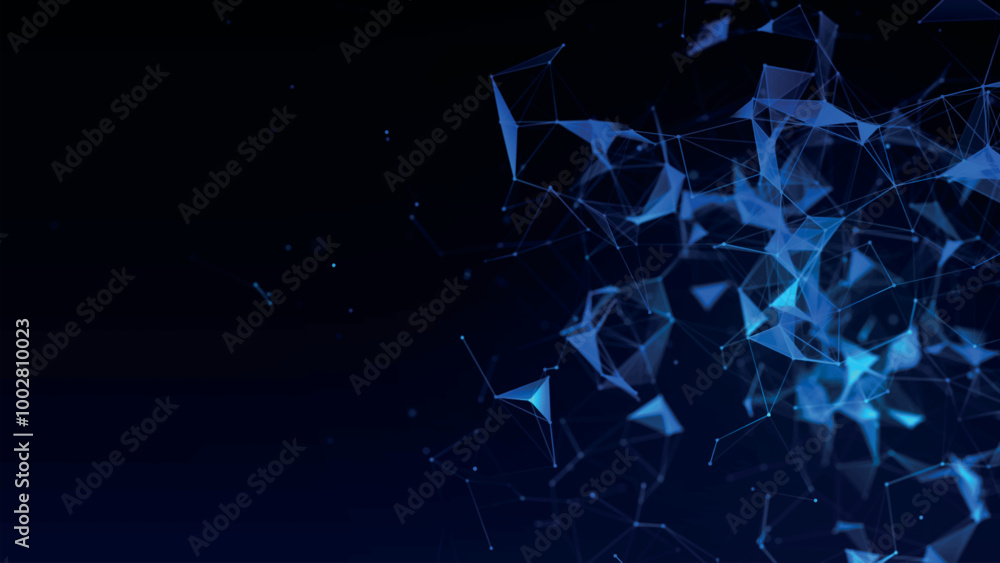 Aufkleber abstract background with connecting dots and lines. network connection structure. data technology an
